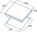 Placa De Inducción CATA Giga 600 WH con 2 Zonas Dobles Modulares, 2100 W, Vidrio, Color blanco