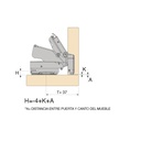 Bisagra Super Acodada Clip Cam 165º ø35mm con Piston + Base