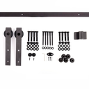 Herraje para Puerta Corredera de Madera Kit de Accesorios Guía de Riel con Tornillos Carga Máx. 90 kg Acero al Carbono Negro Mate