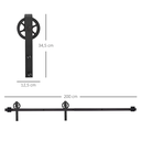 Herraje 200cm Puerta Granero de Madera Corredera  Kit de Accesorios Guía de Riel con Tornillos Acero al Carbono Negro Mate