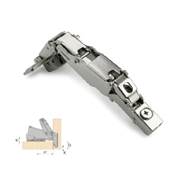 [64124] Bisagra Clip Cam 165º ø35mm Acodada con Piston + Base