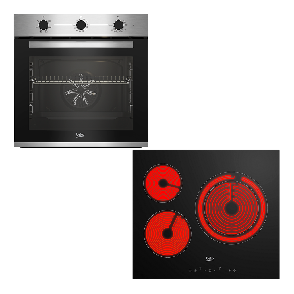 Conjunto BEKO - Horno MTF INOX MOD.BBSE12120X + Placa BEKO